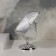 The mirror is desktop, bilateral, with an increase, mirror surface 9.5 × 12.5 cm, silver color