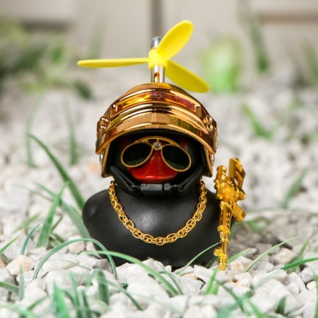 Duck with propeller black, golden helmet-1