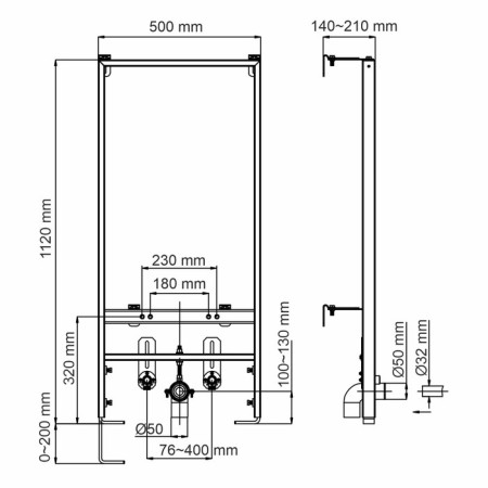 Installation Wasserkraft Aller 10BDT.020, for bidet, black-1