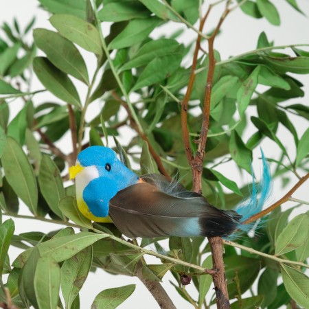 A bird for decoration and floristry, on a clothespin, mix, plastic, 1 pc., 8 x 8 cm-5
