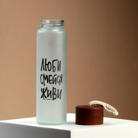 Water bottle "Love, laugh, live", glass, color mix, 350 ml-16