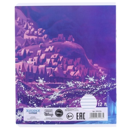 Notebook in a ruler of 12 sheets, 5 types of mix, cover coated cardboard, cold heart-9