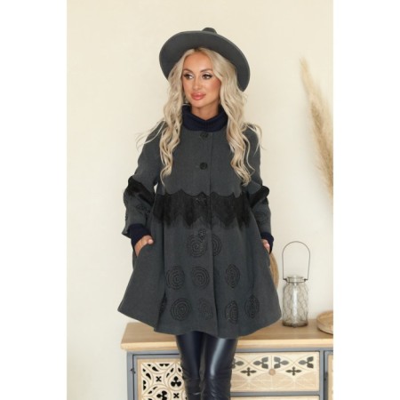 Cardigan female, size 48, gray color-8