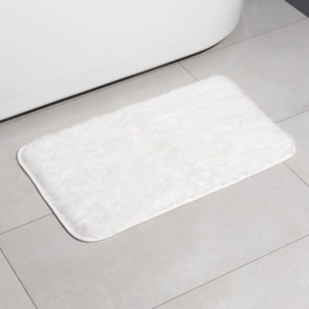 Fluffy Dolyana mat, 49 × 79 cm, white color-1