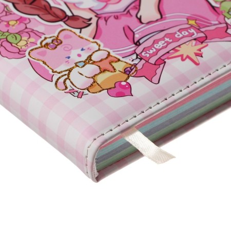 Gift notebook, A6+, 132 sheets, color block, with a curly knife, PVC cover, "anime", mix-6