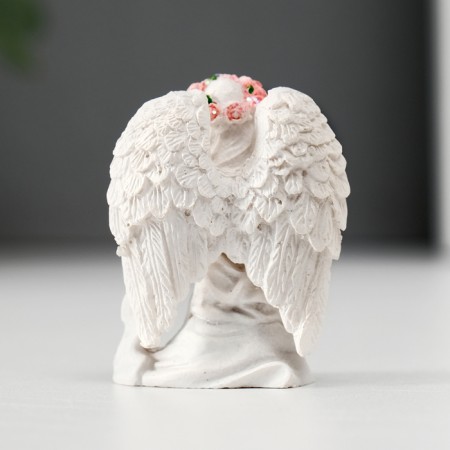 Souvenir Polystone "Angel -girl in a pink wreath - blessing" MIX 3x4x2.5-1