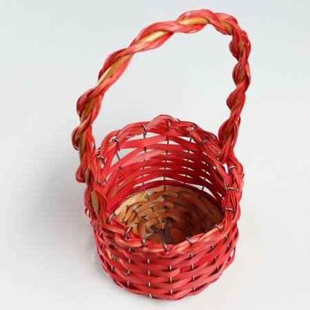 A set of wicker baskets, D20x14/36 cm, D16x12/32 cm, D13x10/27 cm, 3 pcs, red, willow-3