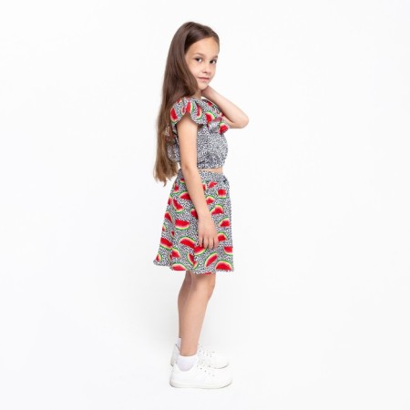 Suit for girls, white color, height 128 cm-1