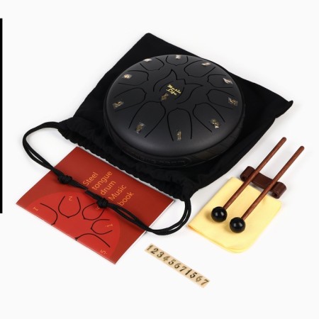 Musical instrument glucophone, black, 11 petals, 17 x 8 cm-1