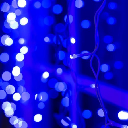 Garland "Curtain" 2 × 1.5 m, IP44, UMS, white thread, 360 LED, glow blue, 220 V-2