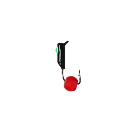Mormyshka column black, green eyes + ball red, weight 0.4 g-1
