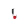 Mormyshka column black, green eyes + ball red, weight 0.4 g