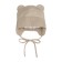 A cap on ties with ears children's Amarobaby Pure Love Bear, with a lining, size 40-42 cm, sand
