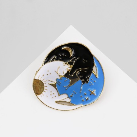 Icon "Heavenly cats", colored in gold-2