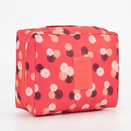 Cosmetic bag with lightning, red color-1