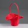 Wicker basket, bamboo, red, (hat)
