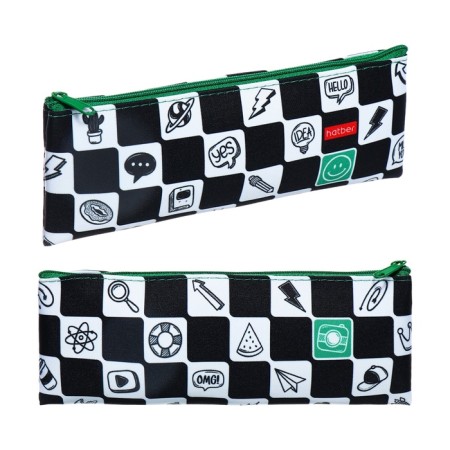 Penal soft, 1 department 75 x 195 mm, flat, Hatber "Smiley" black/white NPK_64201