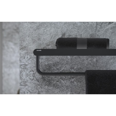 Shelf for towels with a rod 60 cm black artwelle-4