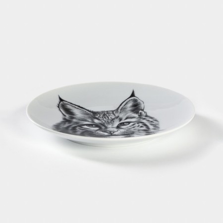 Porcelain plate "Lynx", D = 17.5 cm, white-1
