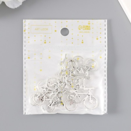 Decor Metal for creativity "Bicycle with hearts" (A15503) 2.4x3.1 cm-3