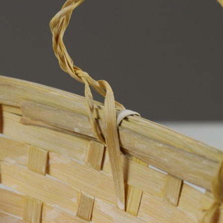 Wicker basket, 26 x 13 x 11 cm, yellow, bamboo-2
