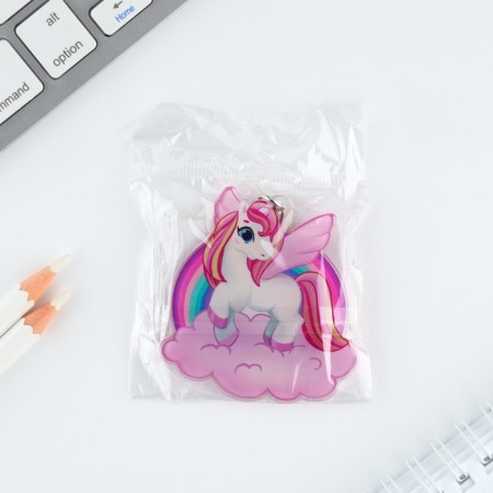 Key keychain children's acrylic "unicorn", 3.5 x 10 cm-4