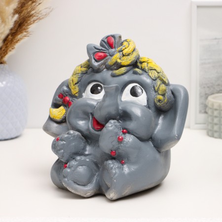Pigger "elephant with a bow" 20x20x20cm, gray