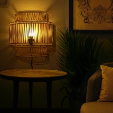 Lamp wall -mounted from the rattan 