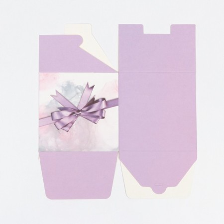 The box is folding, square pillow, "purple bow" 10 x 10 x 10 cm,-3