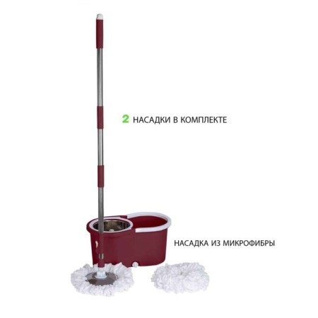Pioneer 7103S cleaning set: mop, bucket, microfiber nozzle, 2 pcs, 6 l, red color-3