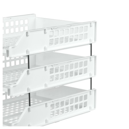 A set of paper trays horizontal Starong Istanus, 3 pieces, on metal rods, white-4
