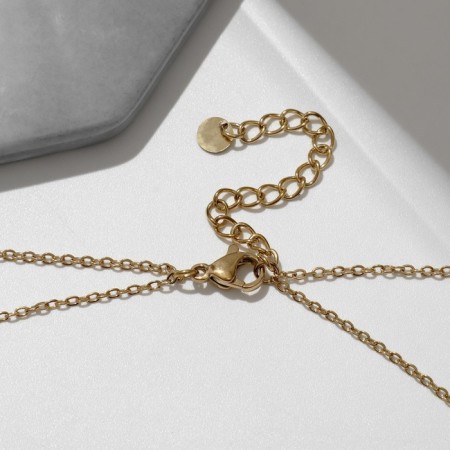 Xuping pendant double, heart, white color in gold, 40 cm-1