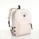 School backpack of textiles on a zipper, 3 pockets, white color