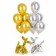 A set of balls "inflatable dogs", gold, silver, latex, foil, 12 pcs.
