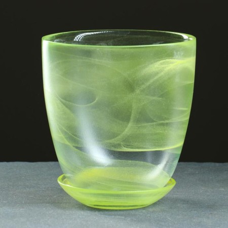 Flower pot with the pallet "Harmony", yellow 2 l