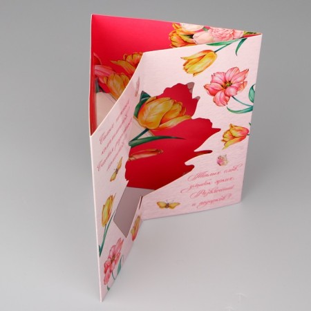 Volumetric postcard "Congratulations", flowers, 12 x 18 cm-4