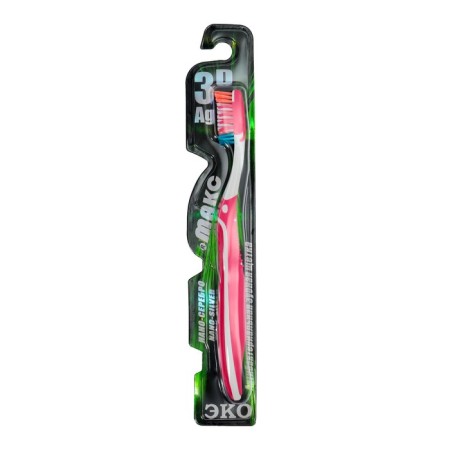Toothbrush mod 3D Ag+ antibacterial, nano-serebly, brush for tongue, three-component p-1