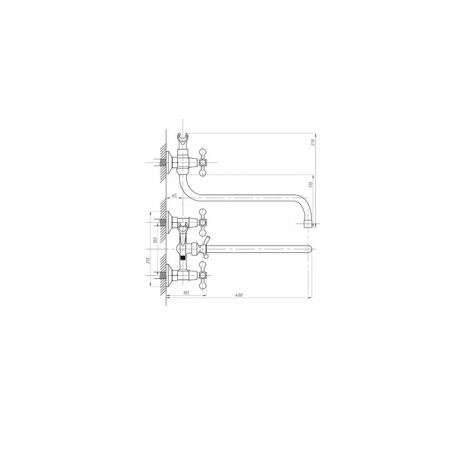 FAUZT FZS-317-32 bathtub mixer, two-wound, pour 330 mm, watering can, chrome-2