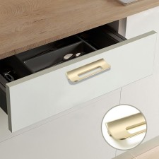 Furniture bracket RS1402, M/O = 128, Satin gold color