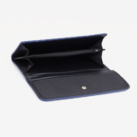Women's wallet on the button, blue color-2