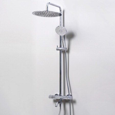 Shower system Wasserkraft A18801, tropical shower, thermostat, hand watering can, chrome-1