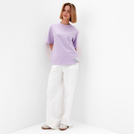 T -shirt Women's oversize Minaku: One Most Brand Lilac color, size 42-1
