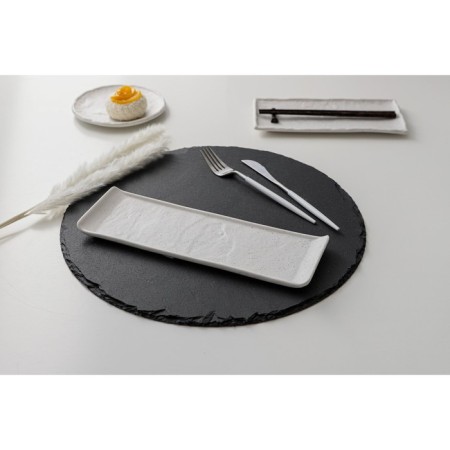 Porcelain dish for feeding Magistro Slate, 30 × 10 cm, white color-7
