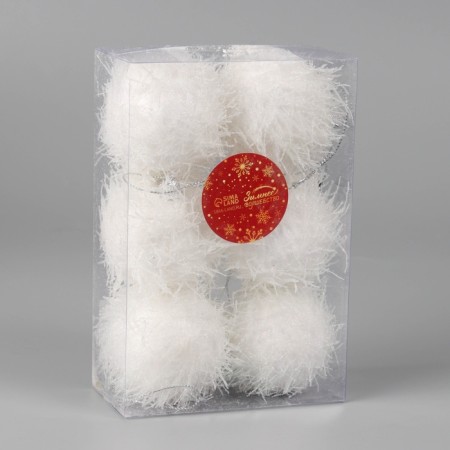 Set of balls plastic D-6 cm, 6 pcs "Ambros" white-1