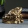 Piggy bank "Toad on money" bronze, 11x9x9cm