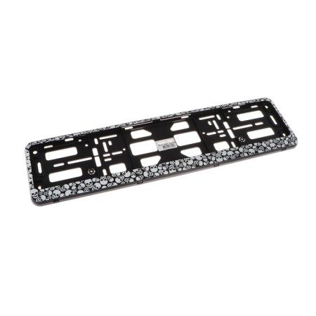 Frame for a car number, book, black, "skulls"-2