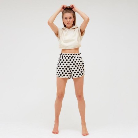 Female set (Hudy, shorts) minku: Home Collection Beige color, rr 48