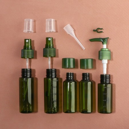 Storage set, in a case, 6 items, with marking, green color-10