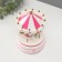 Souvenir Plastic Mechanical "Carousel - Horses" white -pink 10.5x10.5x17.5 cm 10459