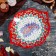 Dish of Rishtan ceramics "Patterns", 34 cm, red, corrugated, oval
